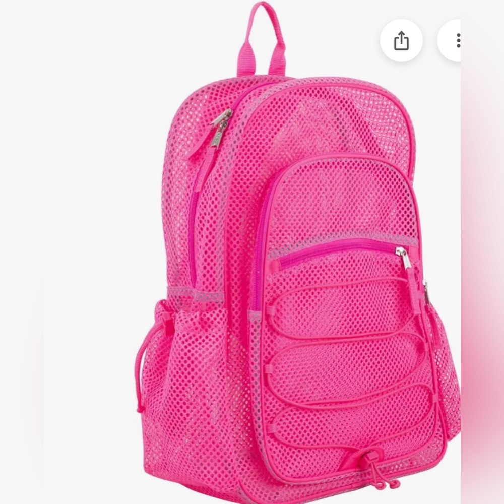 Eastport | Pink Mesh Bungee Cord Large Backpack Travel Events Sport Pink Barbie